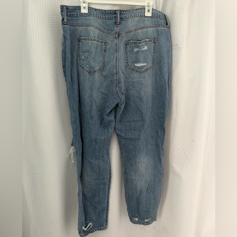 Fashion Nova Ripped Blue Skinny Jeans - Picture 2 of 2